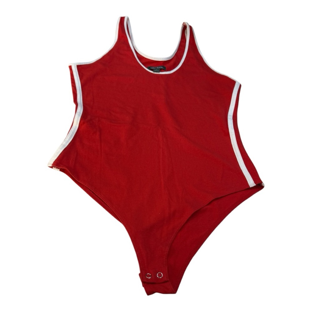 Wild Fable Red Bodysuit with White. EUC like new BOX31